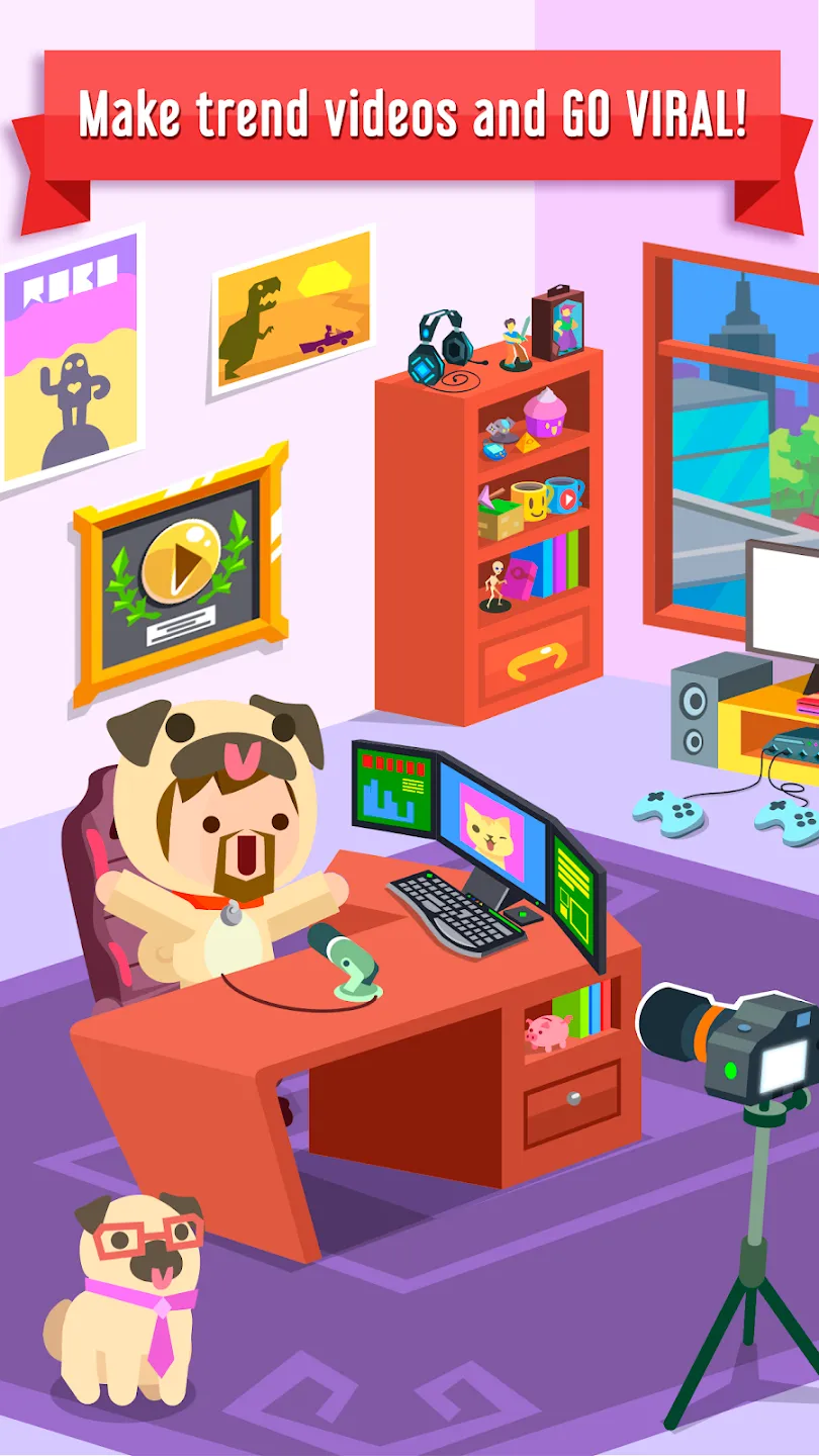 Vlogger Go Viral: Игра ютюбера v2.43.76 APK Мод (Много денег) Screenshot 2