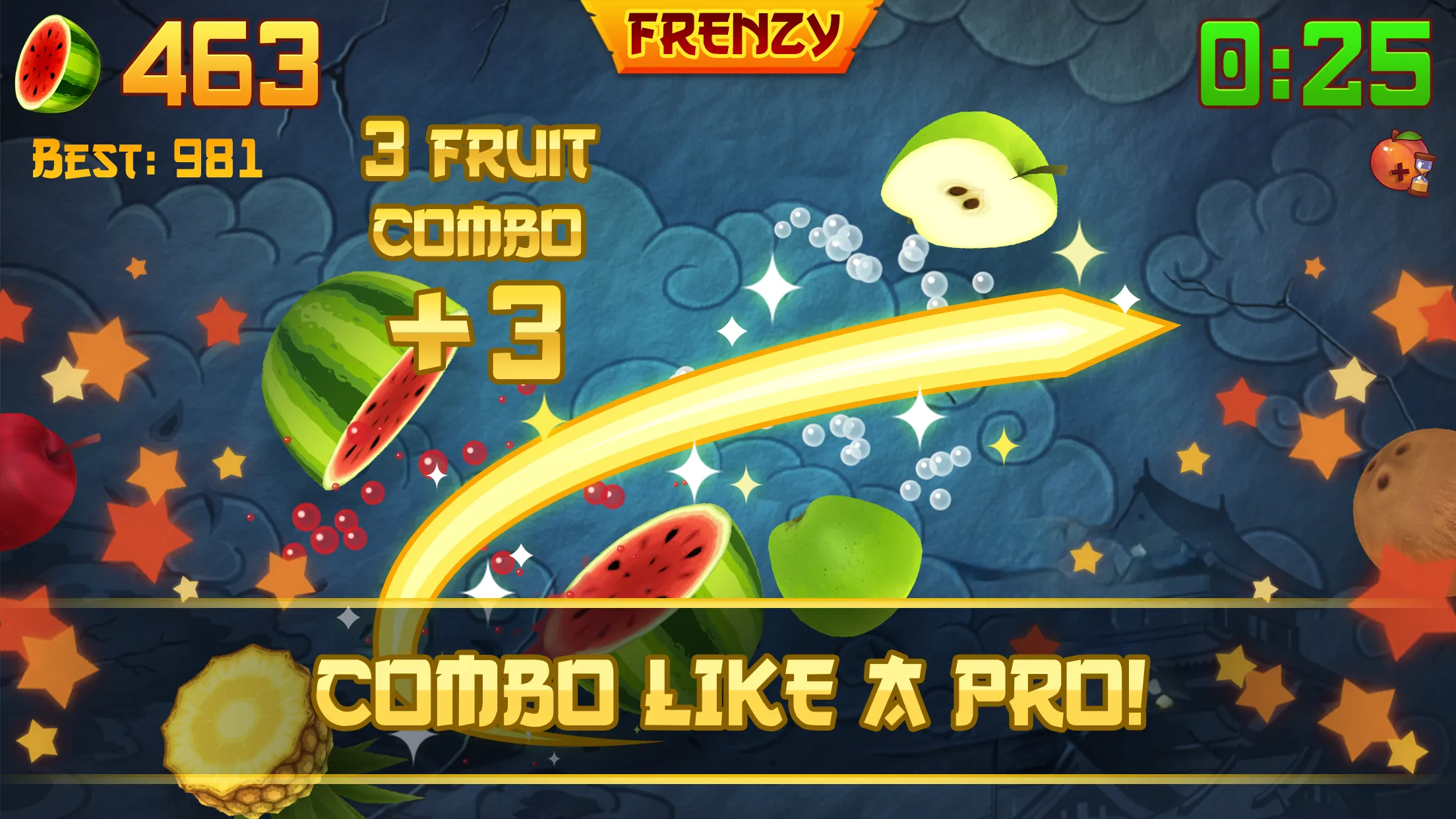 Fruit Ninja v3.95.5 APK Мод (Меню, Много денег) Screenshot 2 Fruit Ninja v3.95.5 APK Мод (Меню, Много денег) Screenshot 2