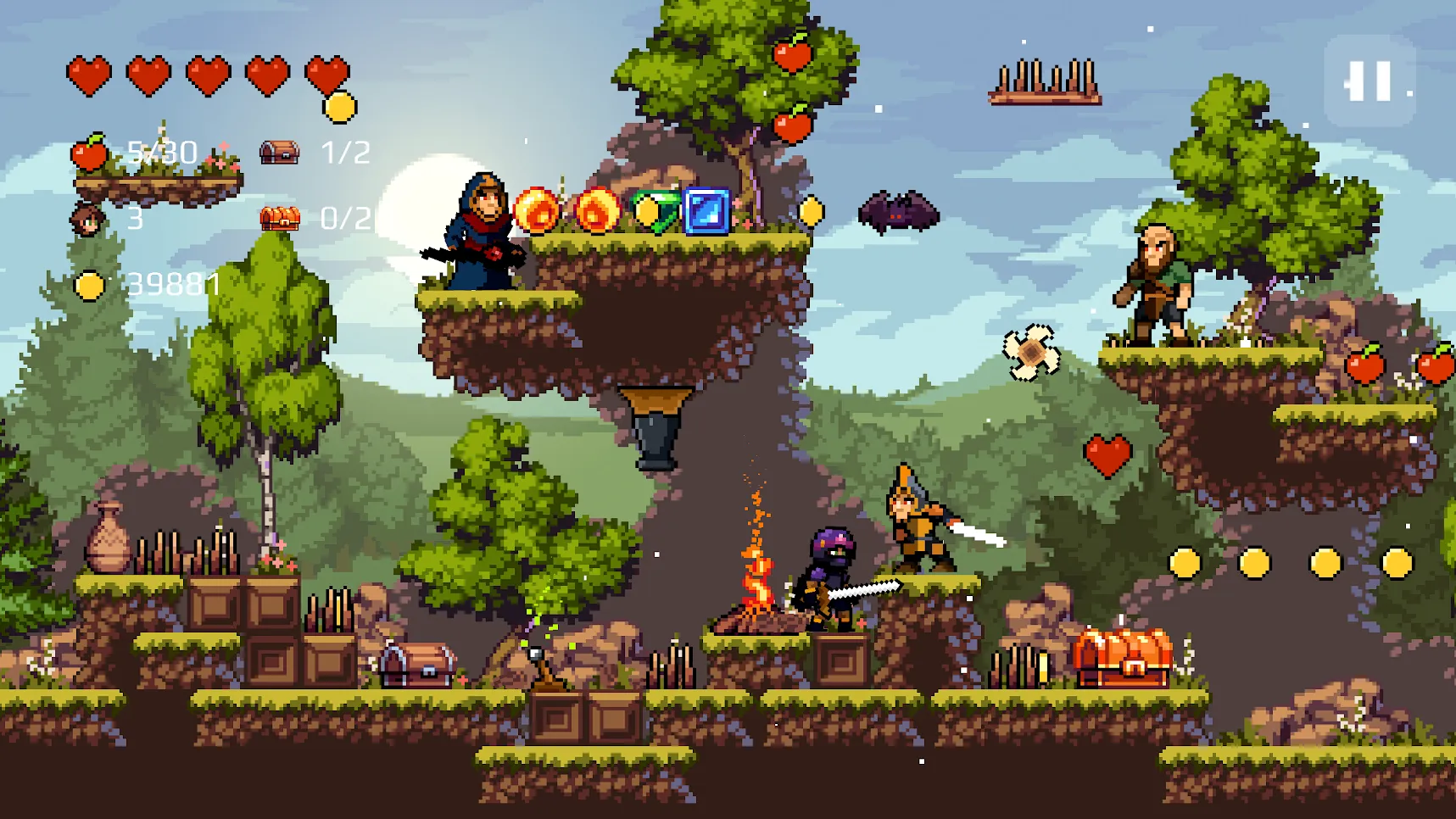 Apple Knight Action Platformer [мод: много денег] Screenshot 2