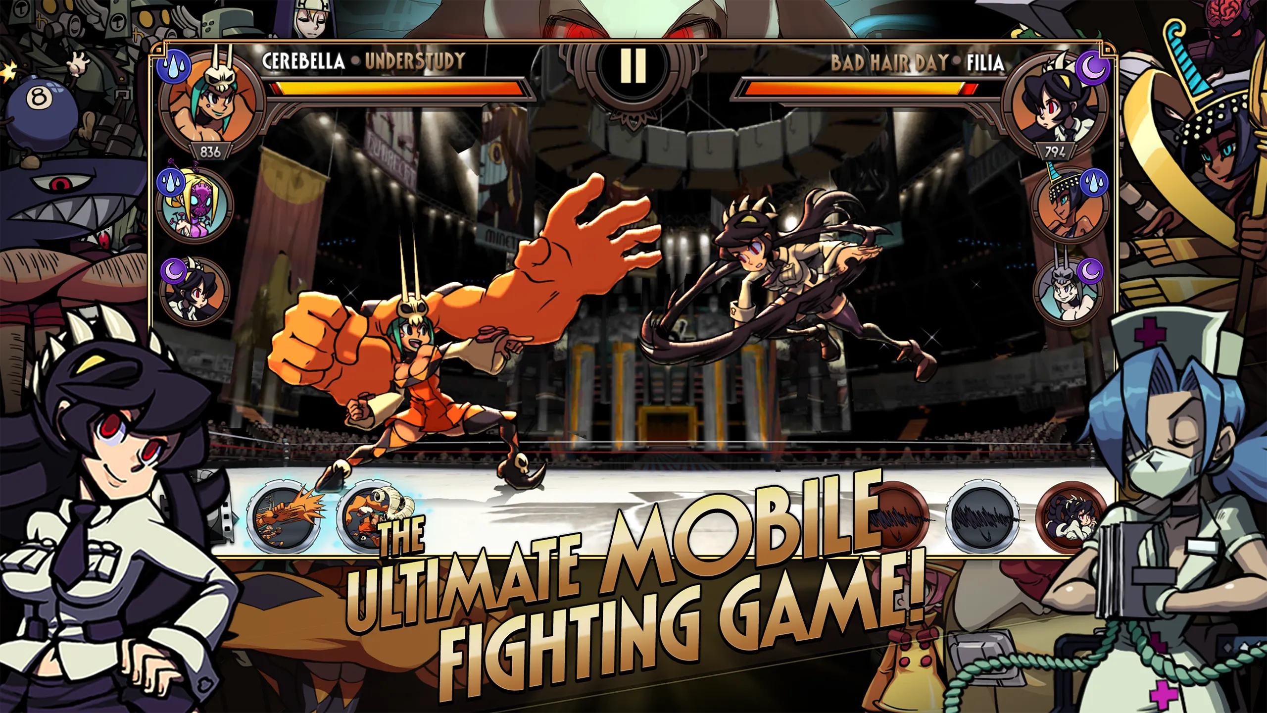 Skullgirls v8.6.3 APK Мод (Меню, Высокий Урон, Режим бога, Много навыков) Screenshot 1