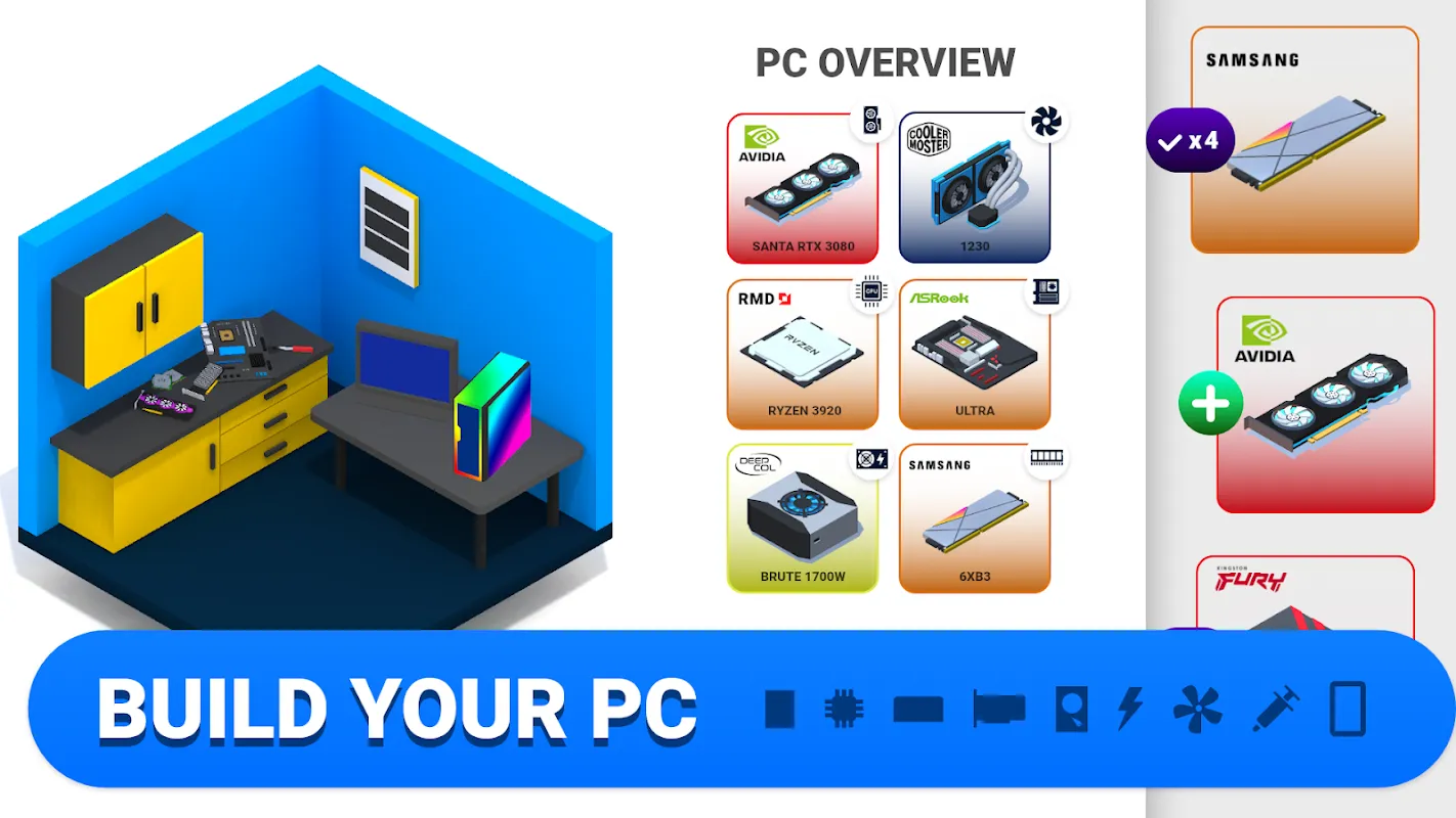 PC Creator v6.5.0 APK Мод (Бесплатные покупки) Screenshot 1 PC Creator v6.5.0 APK Мод (Бесплатные покупки) Screenshot 1