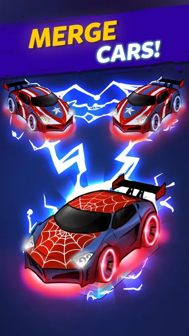 Merge Neon Car: Car Merger Screenshot 1