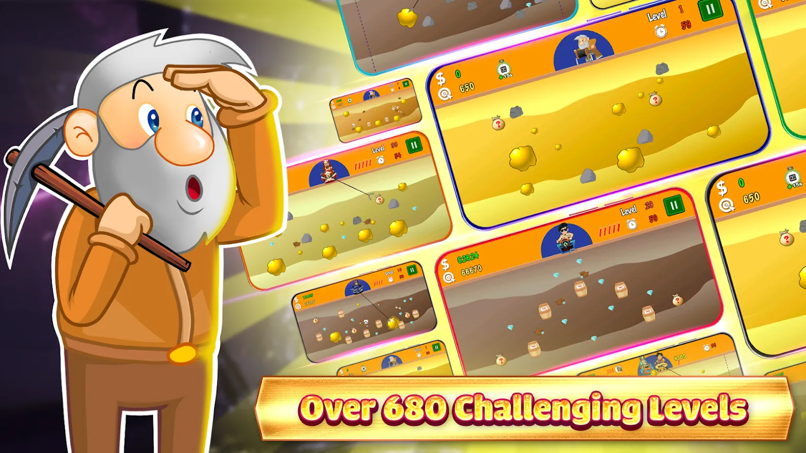Gold Miner Classic: Gold Rush – Mine Mining Games [мод: много денег] Screenshot 3