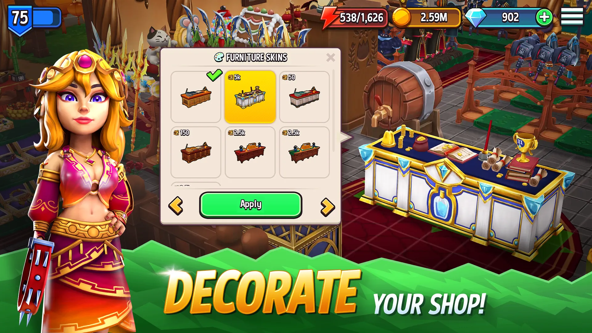 Shop Titans: Crafting Tycoon v26.3.0 APK Мод (Много денег) Screenshot 3 Shop Titans: Crafting Tycoon v26.3.0 APK Мод (Много денег) Screenshot 3