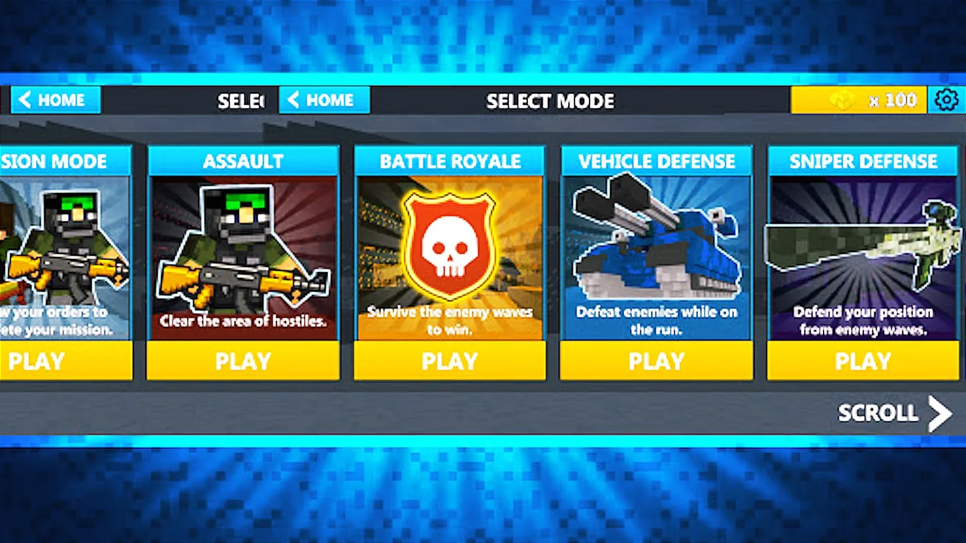 Cube Wars Battle Survival v1.91 APK Мод (Режим бога) Screenshot 2
