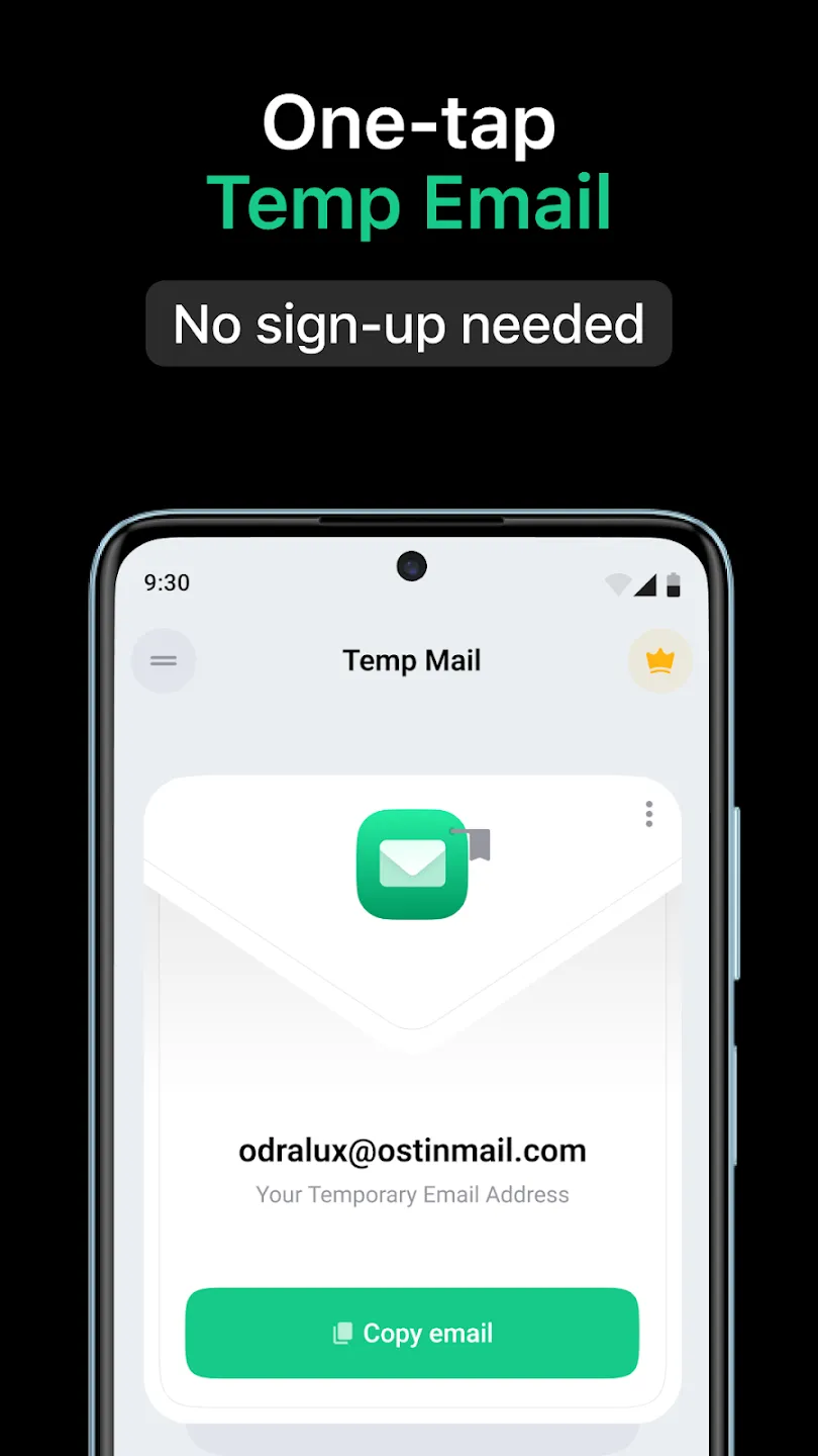 Temp Mail v4.09 b289 APK Мод (Всё открыто, Premium) Screenshot 1 Temp Mail v4.09 b289 APK Мод (Всё открыто, Premium) Screenshot 1