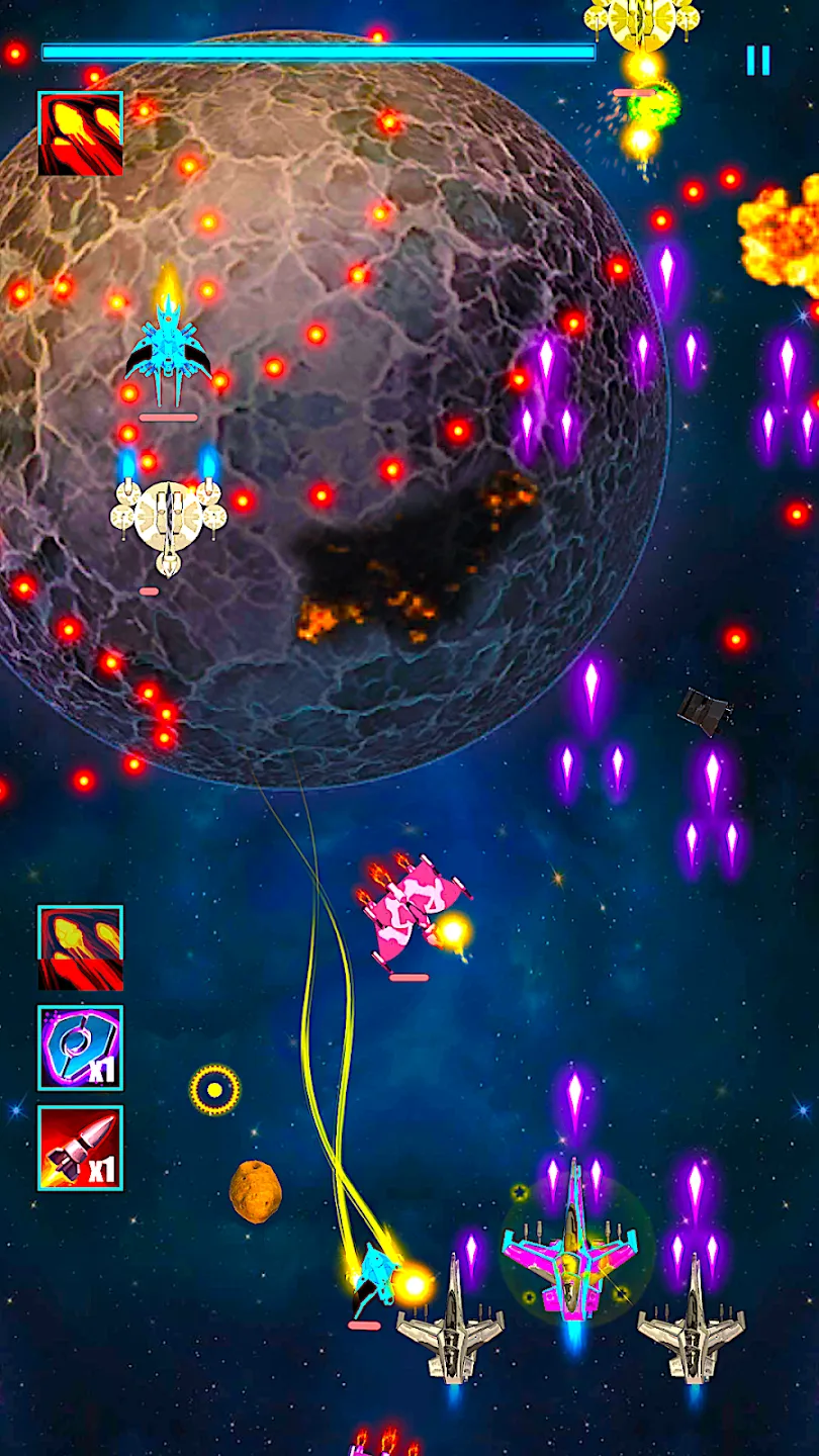 Space Shooter : Star Squadron v1.1.0 APK Мод (Меню, Множитель очков и урона) Screenshot 4