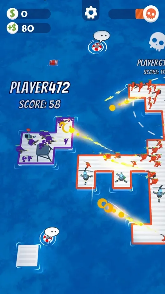 War of Rafts: Crazy Sea Battle [мод: много денег] Screenshot 5