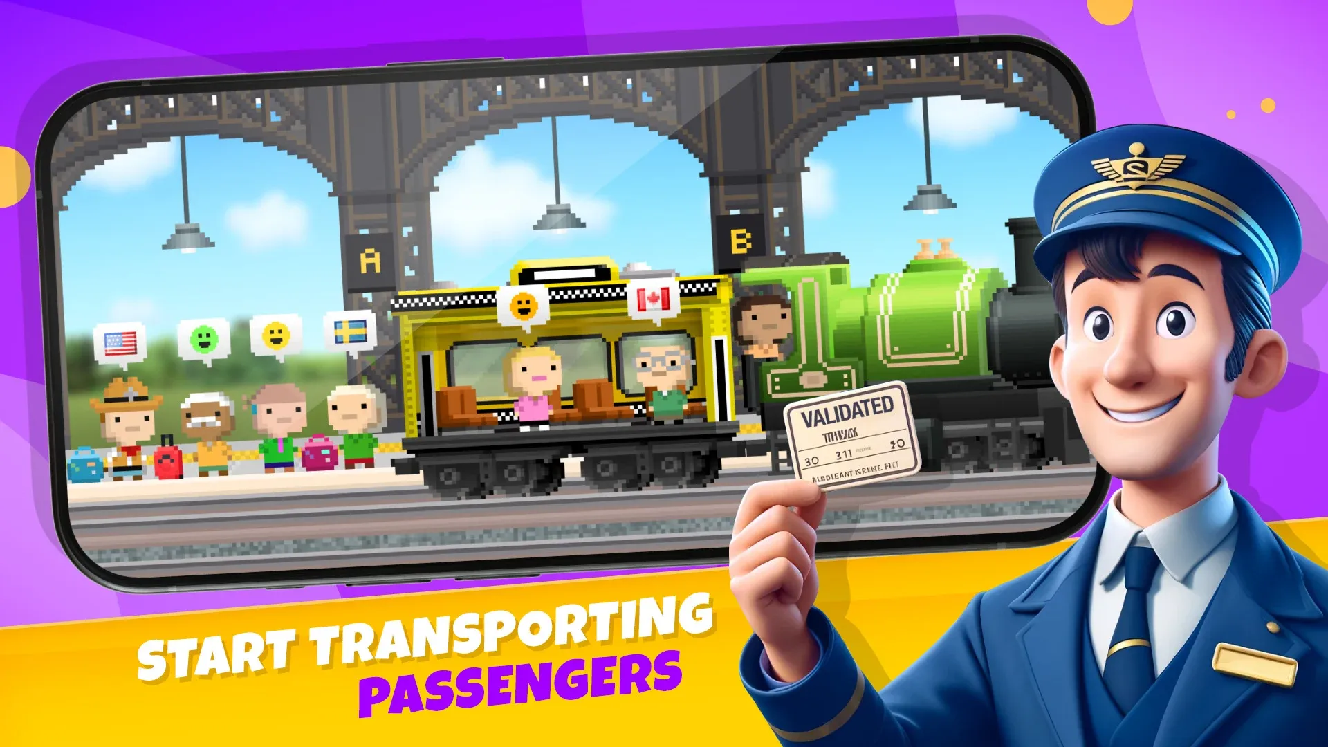 Pocket Trains: Railroad Tycoon v1.10.1 APK Мод (Много денег) Screenshot 1