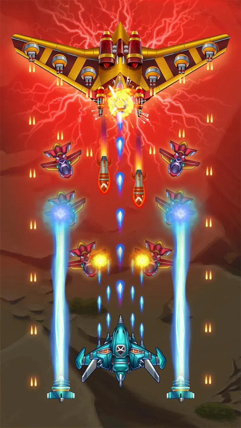 Sky Raptor: самолеты стрелялки v2.5.9 APK Мод (Меню, Урон, Режим бога, Деньги) Screenshot 2