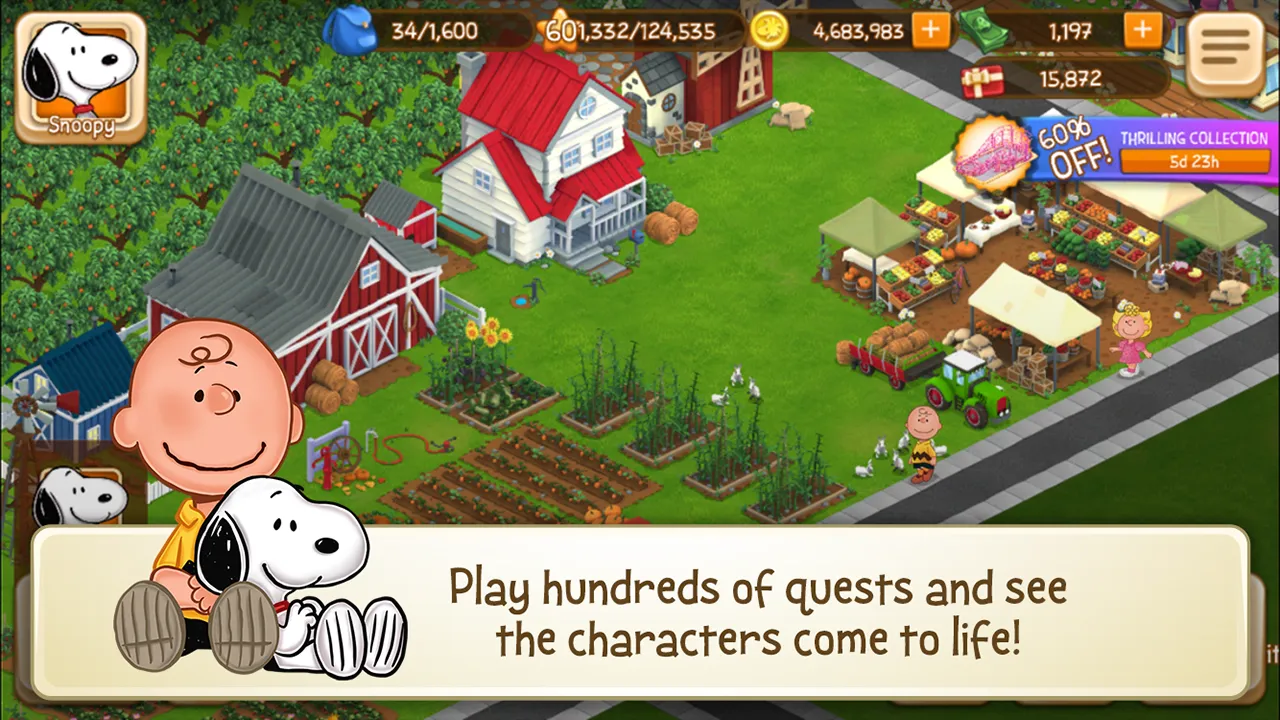 Snoopy's Town Tale CityBuilder [мод: много денег] Screenshot 3