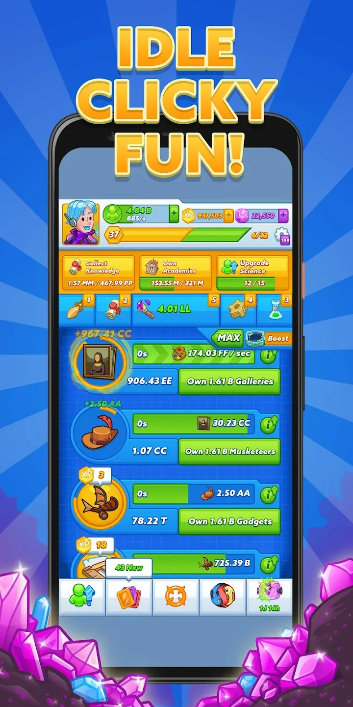AdVenture Ages v1.34.0 APK Мод (Меню, Много капсул, Карты науки) Screenshot 2 AdVenture Ages v1.34.0 APK Мод (Меню, Много капсул, Карты науки) Screenshot 2