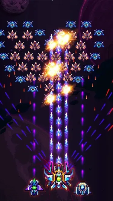 Galaxiga: классический шутер [мод: меню] Screenshot 1