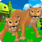 Взломанная Cougar Simulator: Big Cat Family Game [мод: много денег] на Андроид