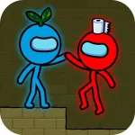 Скачать взломанную версию Red and Blue Stickman : Animat [мод: много денег] на Андроид