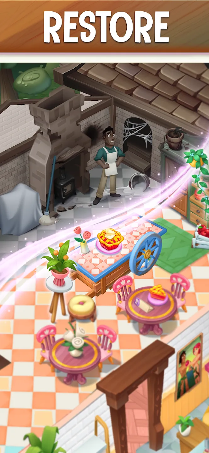 Love & Pies - Merge Mystery v0.75.0 APK Мод (Много бриллиантов) Screenshot 2 Love & Pies - Merge Mystery v0.75.0 APK Мод (Много бриллиантов) Screenshot 2