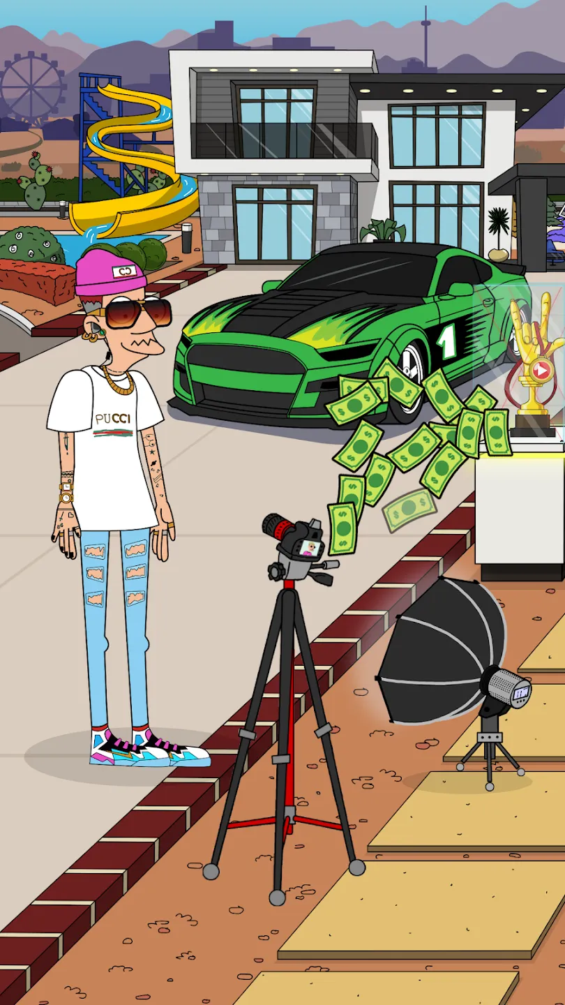 Ламар - Бездельный Видеоблогер v238.2.0 APK Мод (Бесплатные покупки) Screenshot 2
