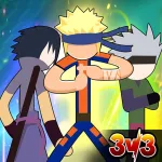 Скачать взломанную версию Stickman Ninja - 3v3 Battle Arena Мод (Меню, Много денег, Скиллы без кулдауна) на Андроид