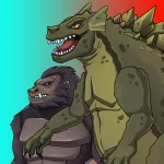 Скачать взломанную версию Kaiju Brawl [мод: режим бога] на Андроид