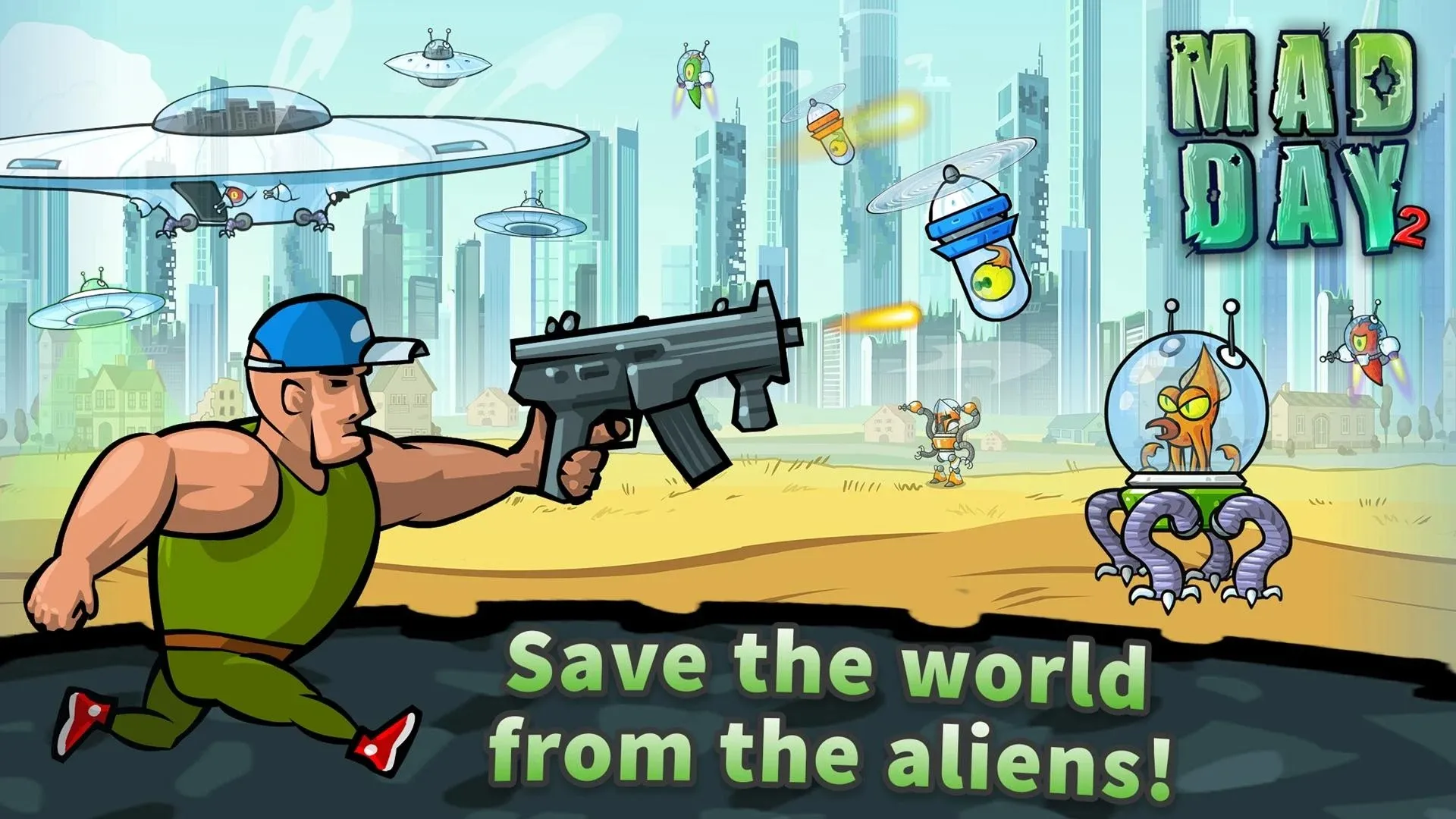 Mad Day 2: Shoot the Aliens [мод: много топлива] Screenshot 1