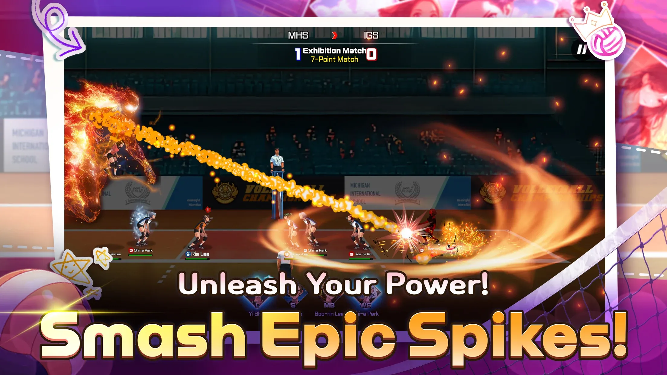 Volley Girls: High School Story v1.19.2 APK Мод (Меню, Выносливость) Screenshot 3