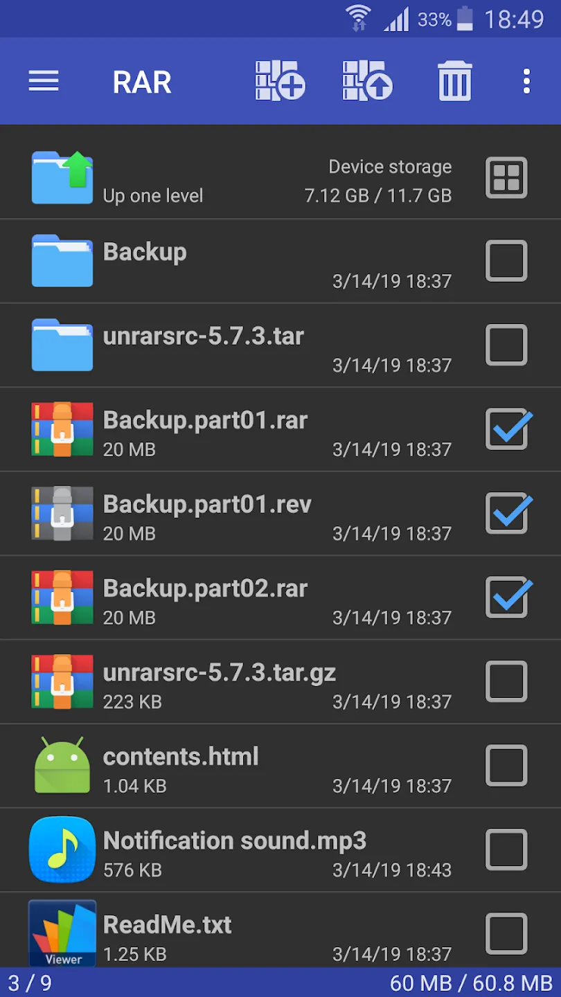 RAR Premium v7.20.build131 APK Мод (Всё открыто) Screenshot 1